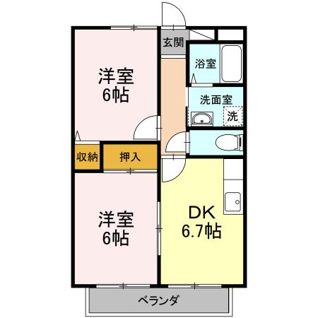 府中市西府町のアパートの間取り