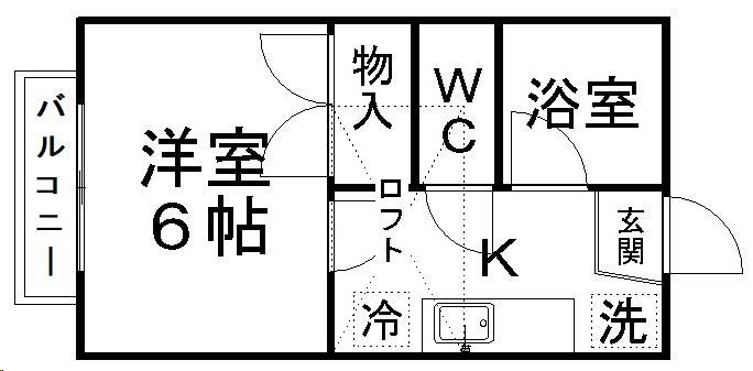 ＪＲ仙山線 北山駅 徒歩8分 2階建 築38年の間取り写真