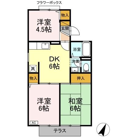 ロイヤルタウン泉 Cの間取り写真