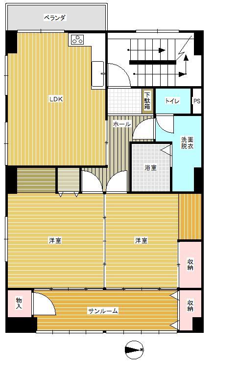 広島市中区国泰寺町のマンションの間取り