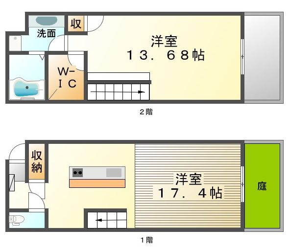高松琴平電鉄志度線 古高松駅 徒歩5分 2階建 築13年の間取り写真
