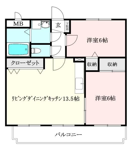 松山市小坂のマンションの間取り