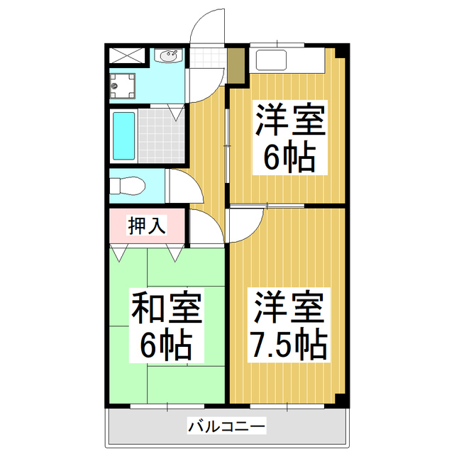 東筑摩郡山形村のマンションの間取り