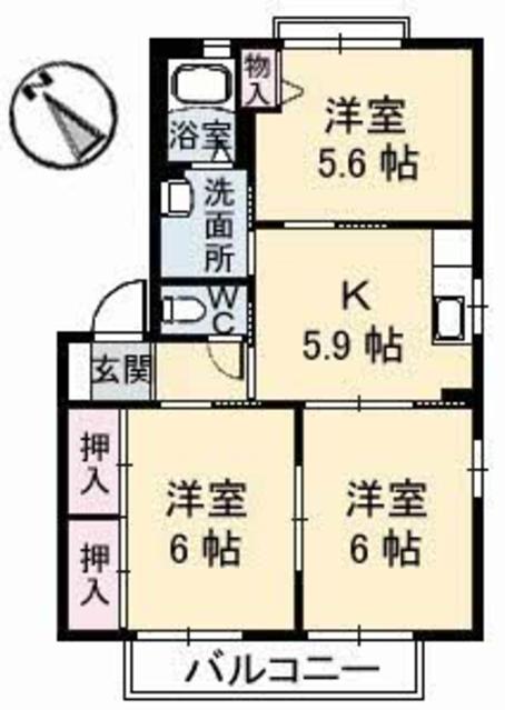 バリュージュ金沢　Ａ棟の間取り