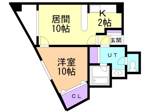 函館市谷地頭町のマンションの間取り