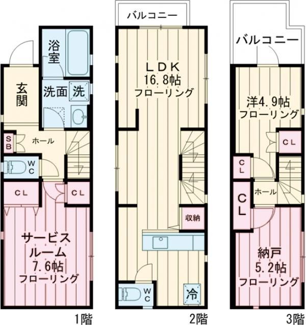 東京都府中市白糸台１（一戸建）の賃貸物件の間取り