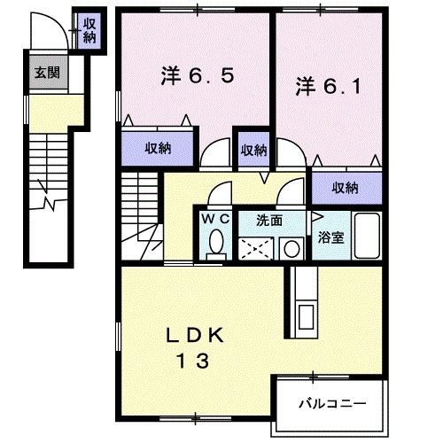 サンパティ砺波Ａの間取り