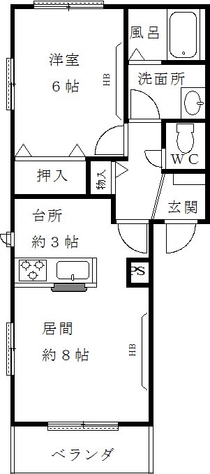 神戸市東灘区住吉宮町のマンションの間取り