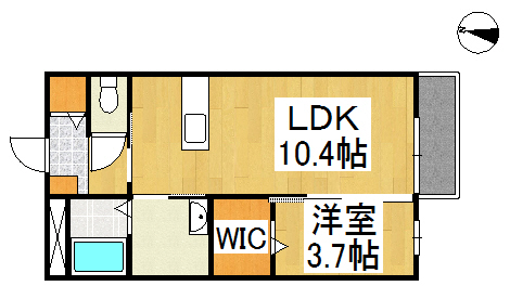 倉敷市堀南のアパートの間取り