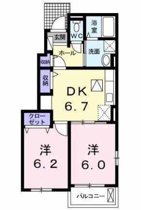 府中市高木町のアパートの間取り