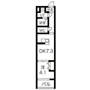 京都市南区四ツ塚町のマンションの間取り