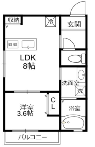 高砂市米田町米田のアパートの間取り