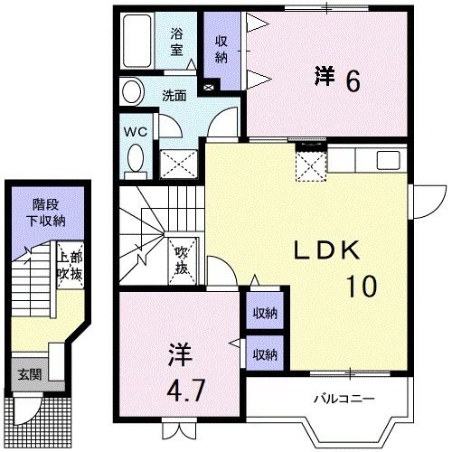 嘉穂郡桂川町大字寿命のアパートの間取り