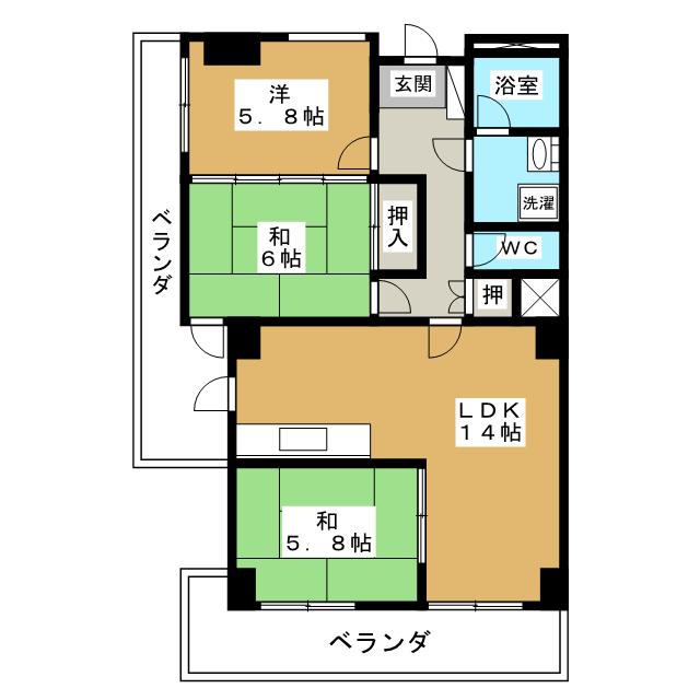 中央タワーズ　Ｒｉｈｏ大垣の間取り