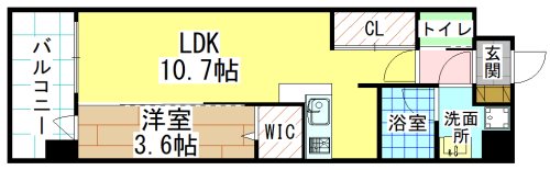 オーヴィジョンQULAS小倉金田の間取り