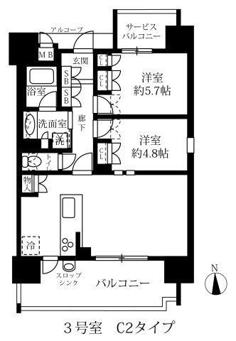 グランパセオ名駅那古野の間取り