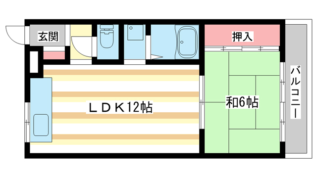 天理市別所町のマンションの間取り