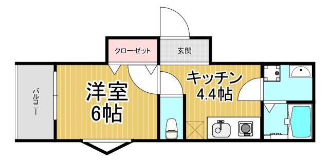 【宝塚市高司のアパートの間取り】