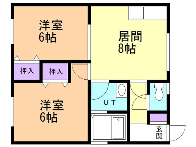 苫小牧市ときわ町のアパートの間取り