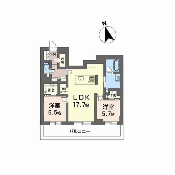 岡山市北区東古松南町のマンションの間取り