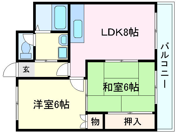 【明石市大久保町わかばのマンションの間取り】