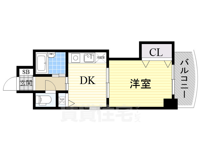 大阪市淀川区東三国のマンションの間取り