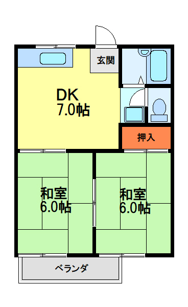 川西市鼓が滝のアパートの間取り