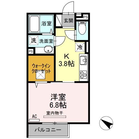 広島市東区尾長西のアパートの間取り