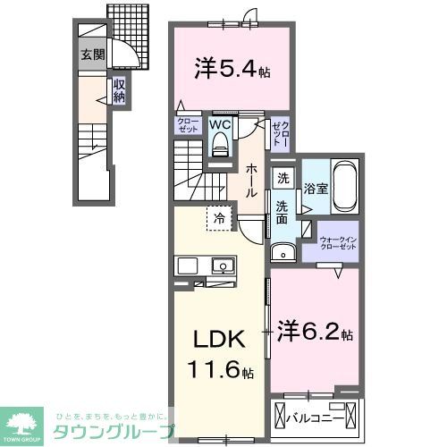 野田市岩名のアパートの間取り