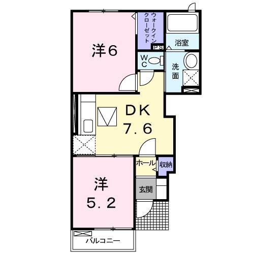 ［大東建託］ヴィラオーシャンＣの間取り