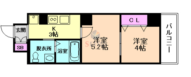 エグゼ新北野の間取り