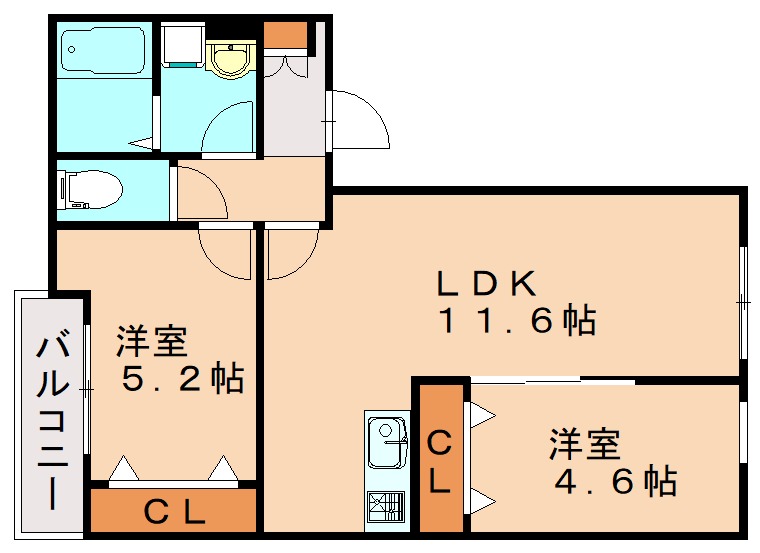 糟屋郡新宮町大字新宮のアパートの間取り