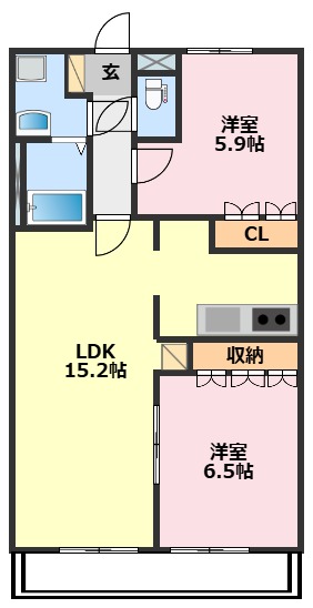 流山市おおたかの森北のアパートの間取り