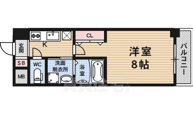 京都市下京区七条御所ノ内南町のマンションの間取り