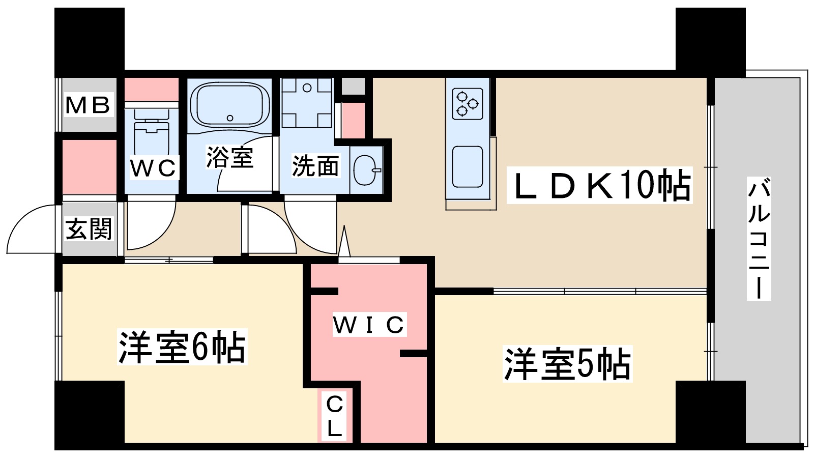 大阪市北区天神橋のマンションの間取り