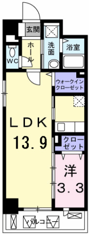 広島市西区横川町のマンションの間取り