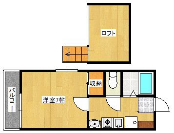 福岡市東区香椎のアパートの間取り