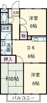 西尾市熊味町のアパートの間取り