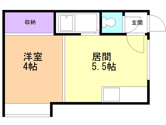 札幌市厚別区厚別南のアパートの間取り