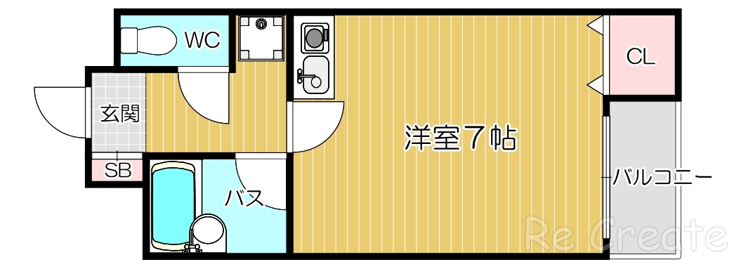 大阪府大阪市天王寺区上汐３（マンション）の賃貸物件の間取り