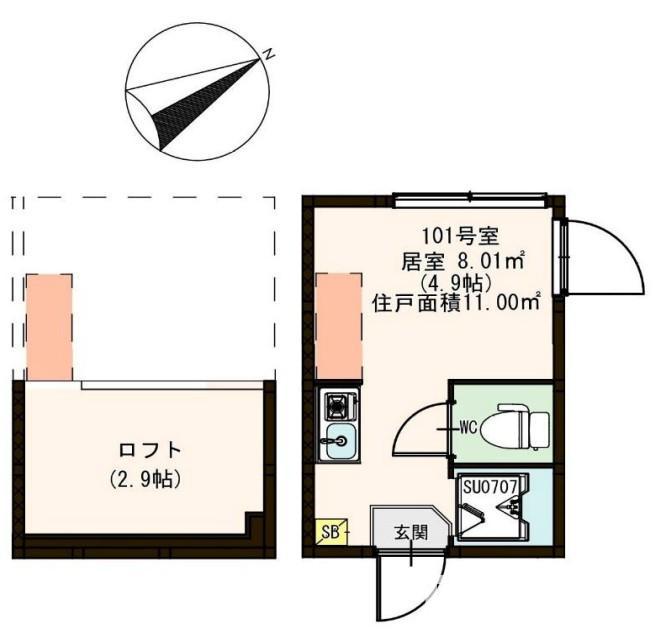 東京メトロ南北線 志茂駅 徒歩10分 2階建 築8年の間取り写真