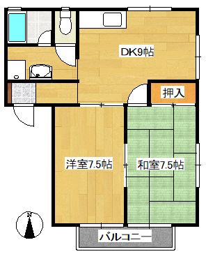 名取市田高のアパートの間取り