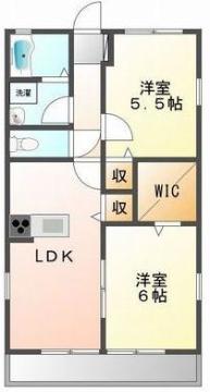 福山市神辺町のアパートの間取り