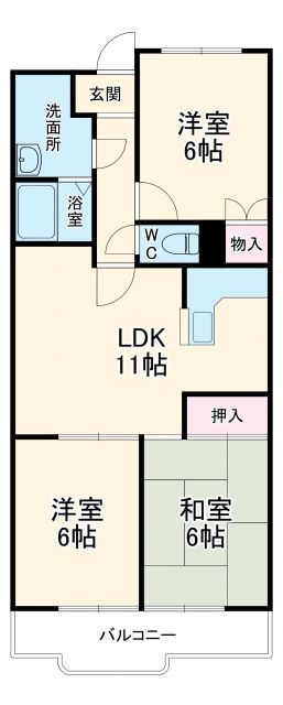 横浜市青葉区千草台のマンションの間取り