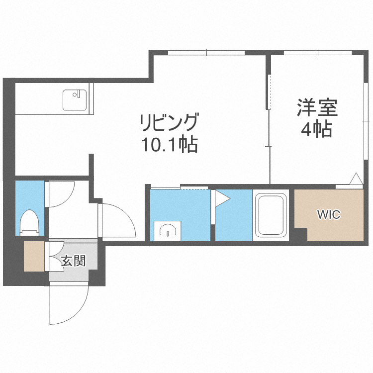 札幌市北区新琴似十条のマンションの間取り
