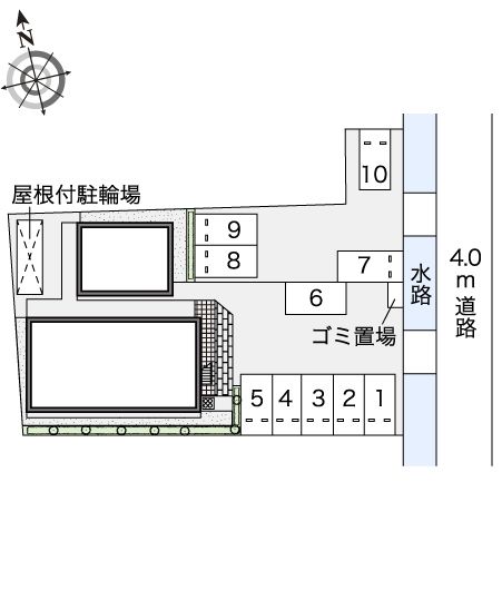 【レオパレスシャトーナカジマＣ棟の駐車場】