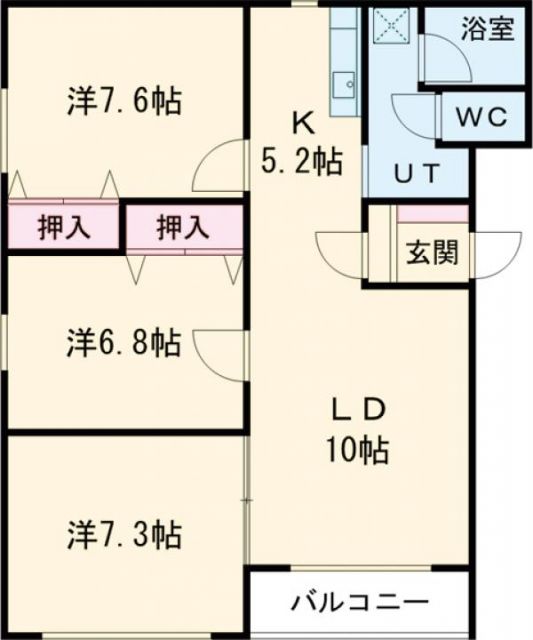 宇都宮市川俣町のマンションの間取り