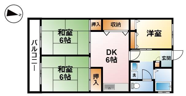 【山武市松尾町大堤のマンションの間取り】