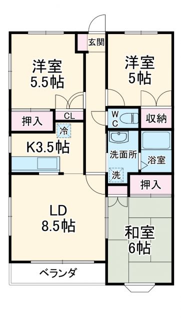 流山市流山のアパートの間取り