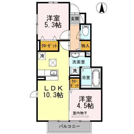 薩摩川内市宮内町のアパートの間取り